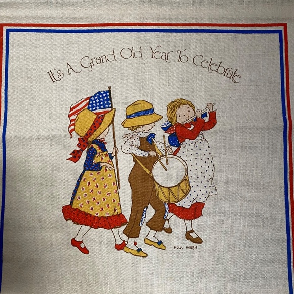 HOLLY HOBBIE Vintage 1976 Bicentennial Americana Linen Hanging Calendar - Picture 6 of 8